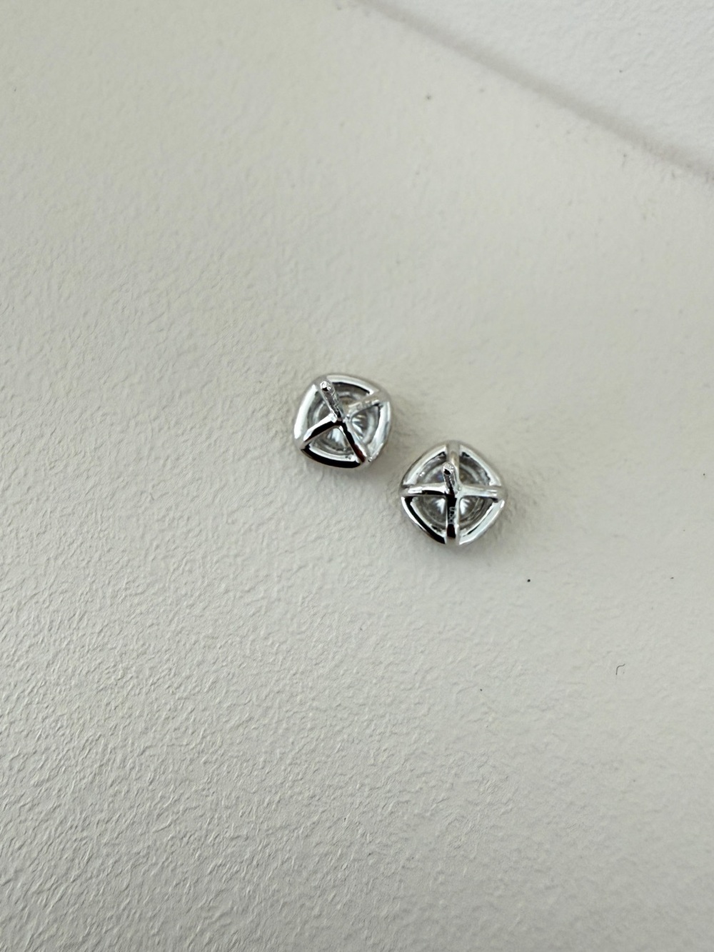 S925 Moissanite Square Halo Diamond Studs - Picture 4 of 6